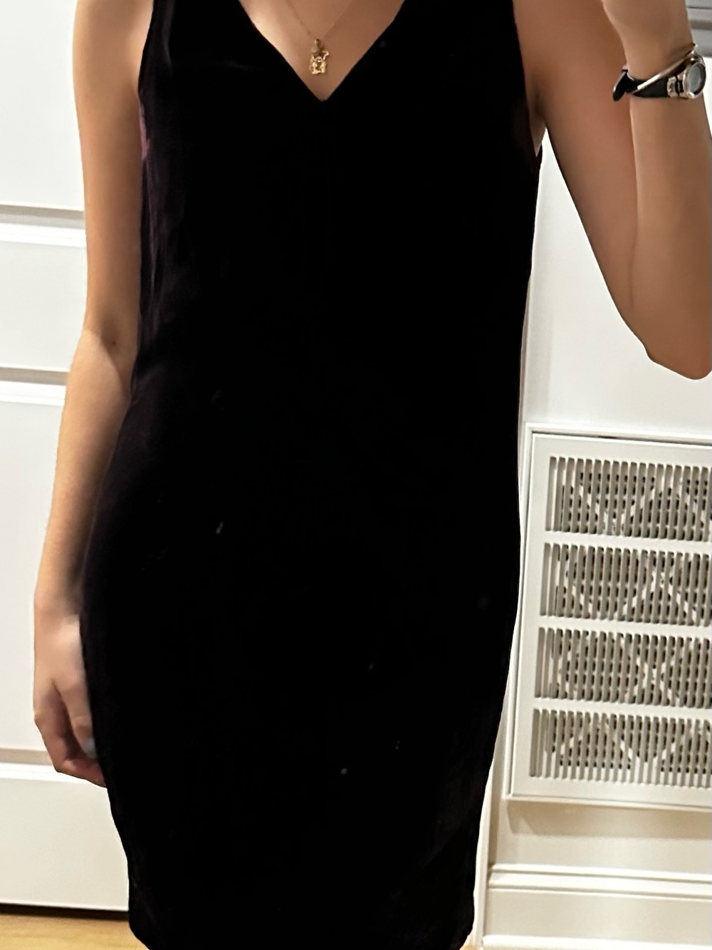 Vince Black V-Neck Midi Dress